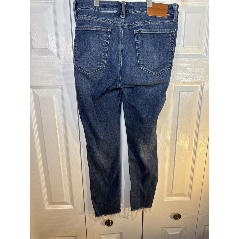 Lucky Brand Jeans Womens 10/30 Blue Low Rise Lolita Skinny‎ Dark Wash Raw Hem - Picture 6 of 10